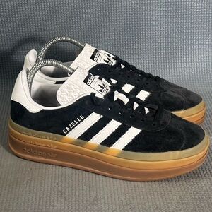 Adidas Gazelle Bold Platform Shoes Black With Gum Soles Women’s Size 7.5